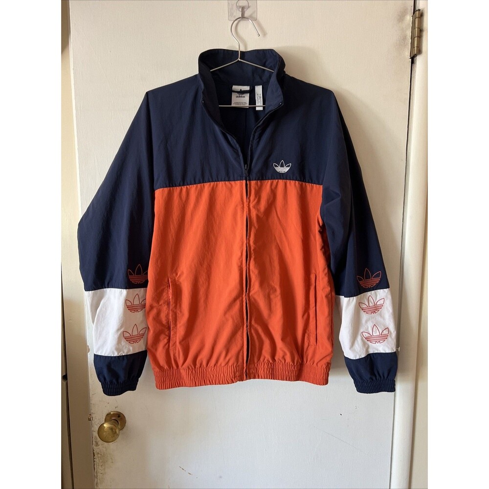 VTG Originals Retro ColorBlock Trefoil Jacket DV3117 Orange/Blue | Mens Small